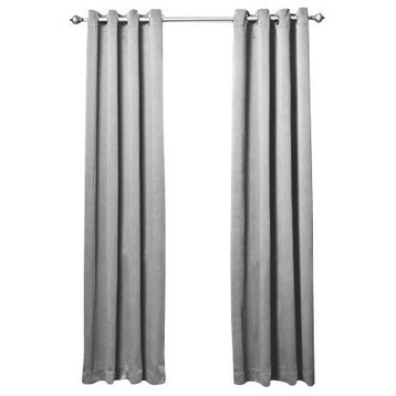 Solid Grommet Top Thermal Insulated Blackout Curtains, Gray, 95"