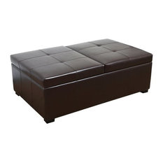 30 Inch Wide Footstools Ottomans Houzz Abbyson Living Havington Leather Storage Ottoman Bench Dark Truffle Footstools And