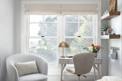 Example of a transitional bedroom design in San Francisco