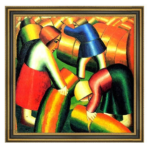 Taking In The Rye 1912 Ornate Framed Canvas Art By Kazimir Malevich Contemporary Prints And Posters By Trademark Global
