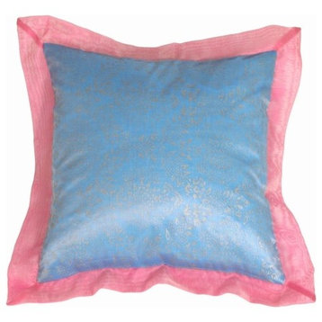 Pillow Decor, Bohemian Blue Pillow, 16"x16"