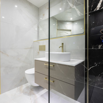 Onyx Bianco Marble-Effect and Kawala Nero Marble-Effect
