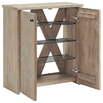 Alaterre Furniture Castleton Mango Wood 31"W Shoe Cubbie Cabinet