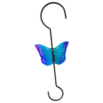 Metal and Glass Butterfly Hanging Plant Hook