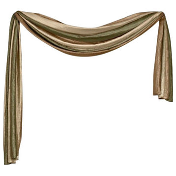 Ombre H Scarf Curtains, 50"x144", Set of 2, Earth