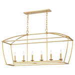 Hudson Valley Lighting - Bryant 6-Light Linear Island Pendant Gold Leaf Finish - Features: