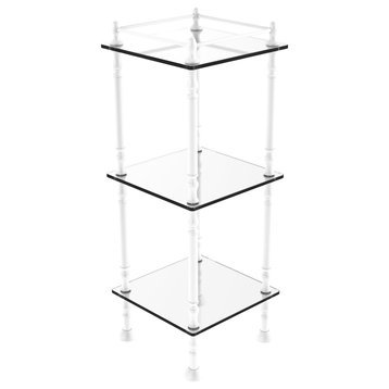 Three Tier Etagere with 14" x 14" Shelves, Matte White