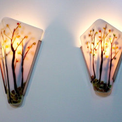 Trees Fused Glass Wall Sconces - Wall Sconces