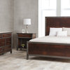 Squarepipe Queen Bed, Cherry and Natural Steel