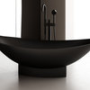 ALFI brand AB9991BM Black Matte 71" Solid Resin Free Standing Hammock Bathtub