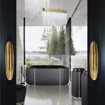 Darian Black Leather Luxury Bathtub