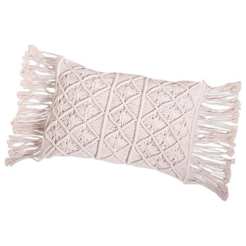 Novica Handmade Cuddle Party Cotton Macrame Cushion Cover