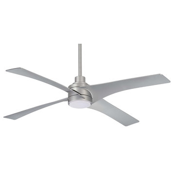 Swept 56" LED Ceiling Fan, Silver