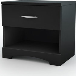 Furniture Step One Collection Night Stand, Pure Black - Nightstands And Bedside Tables