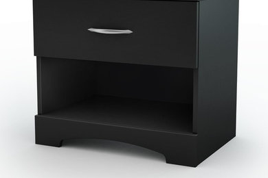 Furniture Step One Collection Night Stand, Pure Black