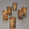 Glass Votive Candle Holders, Oxidized Glass Votive Candle Holders, Set of 6