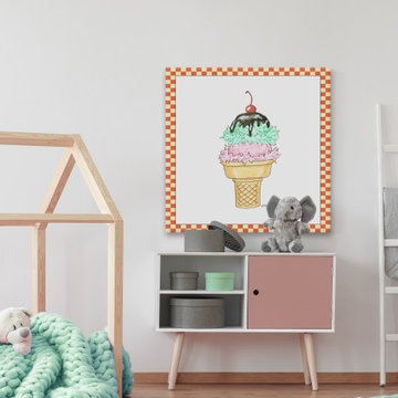 "Ice Cream Parlor I" Painting Print on Wrapped Canvas