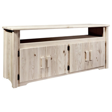 Montana Woodworks Homestead Wood Television Stand in Natural Lacquered