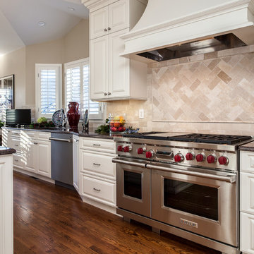 Luxurious White Kitchen in Greenwood Village is Both Classic and Funcitonal