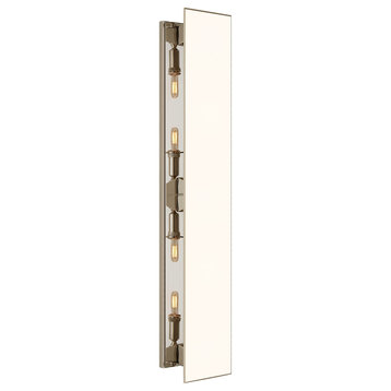 Albertine Large Sconce in Polished Nickel with White Glass Diffuser