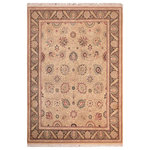 Bareens Designer Rugs - Pak Persian Desirae Beige/Black Wool Rug 8'0'' x 11'1'' - Designed with mesmerizing intricacy and gorgeous color palette, this hand-knotted masterpiece demonstrates the beauty and electrifying thrill of Pak Persian art. These meticulously hand-knotted Pak-Persian rug is made with pure wool and features breathtaking traditional, transitional, and tribal designs in bold luxurious color pallets. Known for their intricate designs these rugs are a reproduction of Persian rugs, made in Pakistan with unique Mughal designs. Made by master weavers using the same Persian texture, design and dying technique, we wanted to produce the most significant manifestation of Persian art, life, and culture. This rug is most famous for its exceptional quality, incredible designs, patterns, and vibrant rich color. Pak-Persian rugs made with Persian weave with high knot counts, which enables the high intricacy and detail found in the patterns are also referred to as "State of art", each color adds a rich beautiful detail in the artwork of this rug. The design, color, and beautiful chromatic composition with a vibrant sheen with intricate designs, exude beauty, elegance, and quality make this rug a masterpiece of its own.