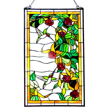 Chloe Lighting Hummingbirds Design Window Panel CH1P309GA32-GPN