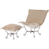 HOWARD ELLIOTT Pouf Chair Natural White Linen