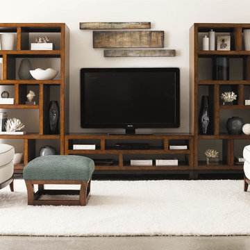 Ocean Club Pacifica Entertainment Console & Two Tradewinds Bookcases/Etegeres Wa