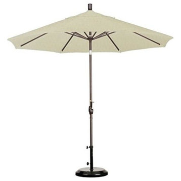 9' Aluminum Market Umbrella Push Tilt - Bronze, Sunbrella, Canvas Vellum