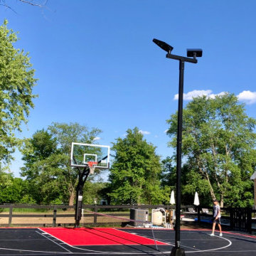 Outdoor Pickleball and Basketball Court Combo