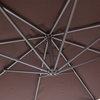 Abba Patio Cantilever 10' Umbrella, Cross Base and Crank, Chocolate