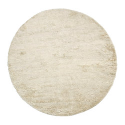 Ashton White Round Shag Rug - Rugs