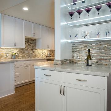 Playa Del Rey, CA. Galley Kitchen Redefined + Deep Purple Powder Room