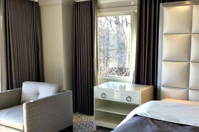 Example of a trendy bedroom design in Detroit