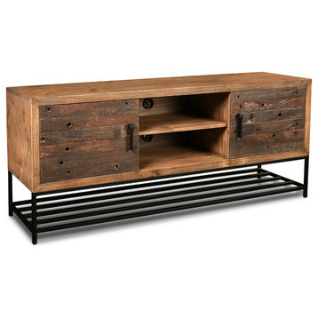 Atwood Rustic Distressed Solid Wood 65" TV Stand
