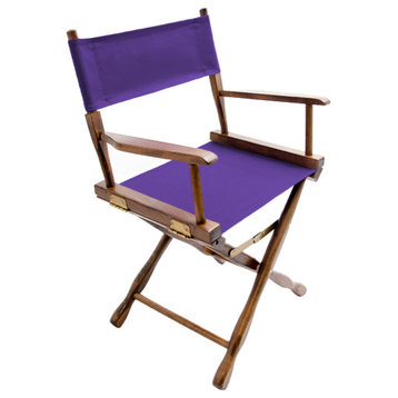Gold Medal 18" Walnut Classic Director's Chair, Purple