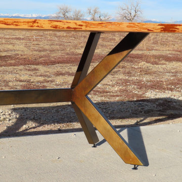 Pecan Table with Custom Metal Base