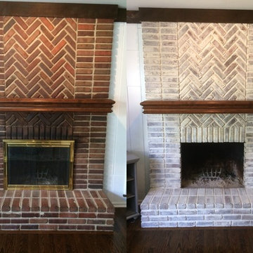 Fireplace Brick whitewash