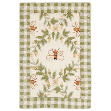 Safavieh Chelsea Collection HK55 Rug, Ivory/Green, 1'8"x2'6"