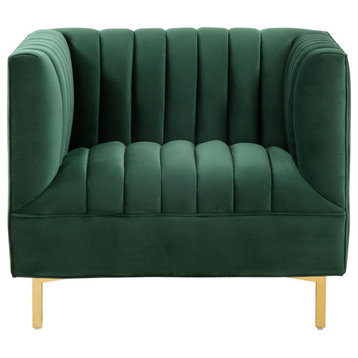 Safavieh Couture Doris Velvet Club Chair, Forest Green