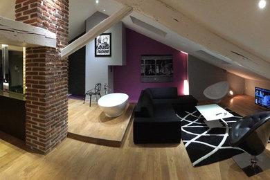 Idée de décoration pour une salle de séjour design.