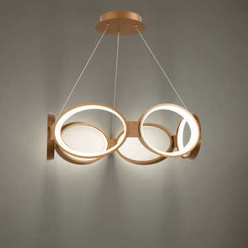 Solitaire LED Pendant in Aged Brass