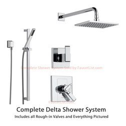 Delta Arzo Collection Chrome Finish Custom Shower System SS178682 - Showerheads And Body Sprays