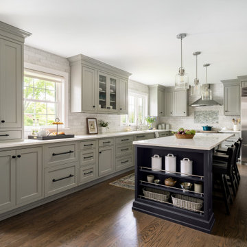 Nimbus and Grey Wood-Mode Cabinets in West Chester Kitchen Remodel