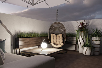Inspiration for a contemporary balcony remodel in Other
