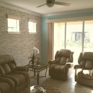 Matching Horizons Valances on Living Room Accent Windows