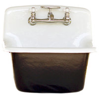 Deep Utility Sink Antique Style Cast Iron Porcelain Farm Sink Set, Black