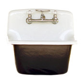 Deep Utility Sink Antique Style Cast Iron Porcelain Farm Sink Set, Black