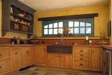 French country kitchen photo in San Francisco with a farmhouse sink