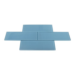 3x9 Blue Glass Subway Tiles - Home Accessories & Decor